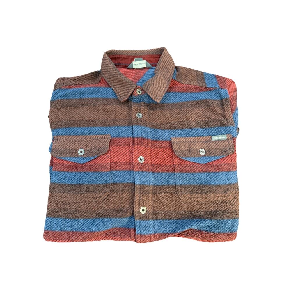 Eddie Bauer Men's M Multi Color Plaid Micro Fleece Button Up Shacket Outdoor
